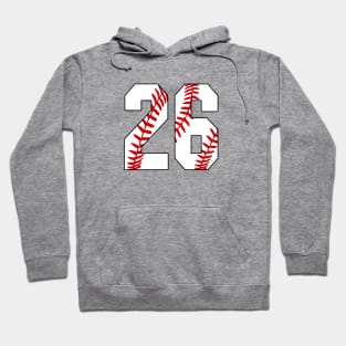 Baseball Number 26 #26 Baseball Shirt Jersey Favorite Player Biggest Fan Hoodie